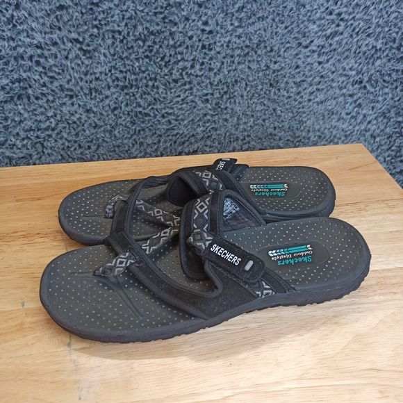Skechers Sandals Men 12 Black Adjustable Fit Flip Flop Casual Outdoor Lifestyle main image 10